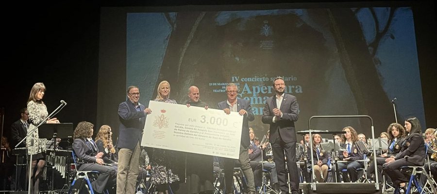 La Dolorosa recauda 3.000 euros en el IV Concierto Solidario de Apertura de la Semana Santa de Gandia
